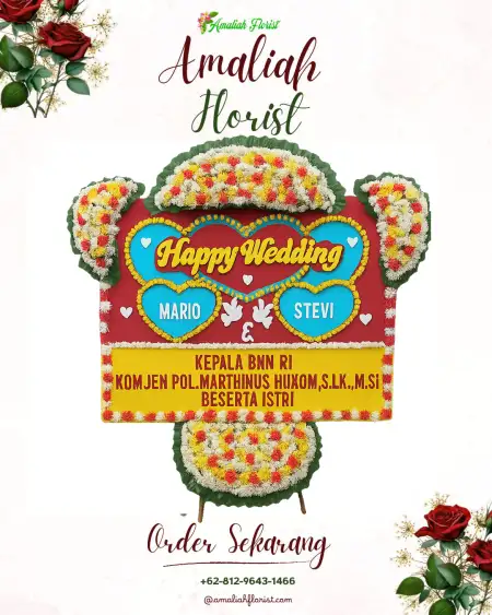 Papan Bunga Pernikahan Datengan